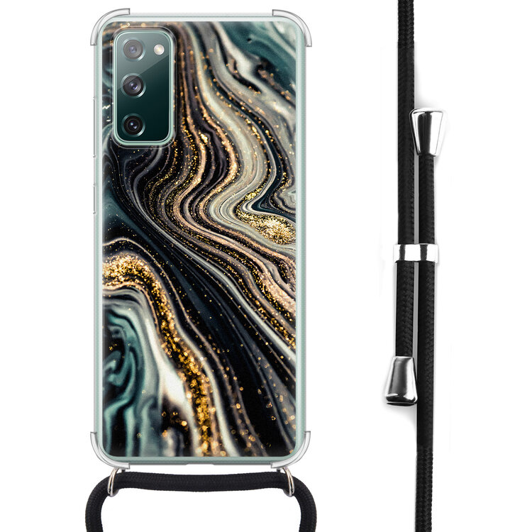 Leuke Telefoonhoesjes Samsung Galaxy S20 FE hoesje met koord - Marble swirl