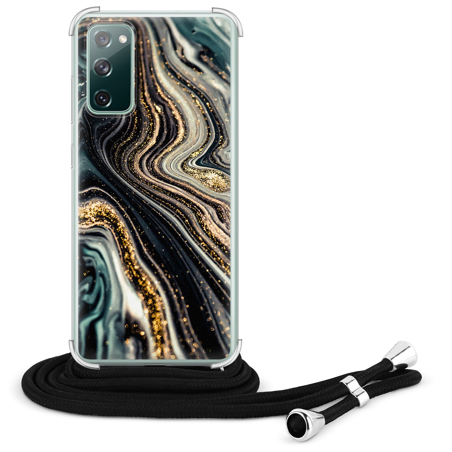 Leuke Telefoonhoesjes Samsung Galaxy S20 FE hoesje met koord - Marble swirl