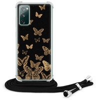 Leuke Telefoonhoesjes Samsung Galaxy S20 FE hoesje met koord - Vlinders