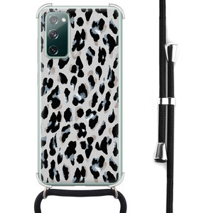 Leuke Telefoonhoesjes Samsung Galaxy S20 FE hoesje met koord - Luipaard grijs