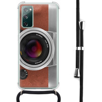 Leuke Telefoonhoesjes Samsung Galaxy S20 FE hoesje met koord - Vintage camera