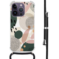 Leuke Telefoonhoesjes iPhone 14 Pro Max hoesje met koord - Abstract print