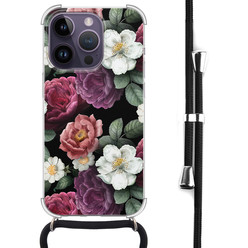 Leuke Telefoonhoesjes iPhone 14 Pro Max hoesje met koord - Bloemenliefde