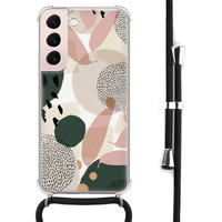 Leuke Telefoonhoesjes Samsung Galaxy S22 hoesje met koord - Abstract print