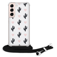 Leuke Telefoonhoesjes Samsung Galaxy S22 hoesje met koord - Cactus