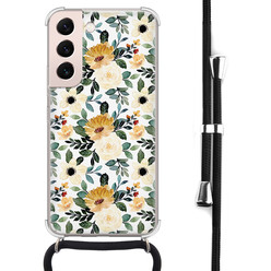 Leuke Telefoonhoesjes Samsung Galaxy S22 hoesje met koord - Lovely flower