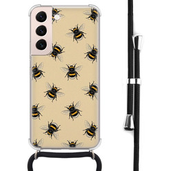 Leuke Telefoonhoesjes Samsung Galaxy S22 hoesje met koord - Bee happy