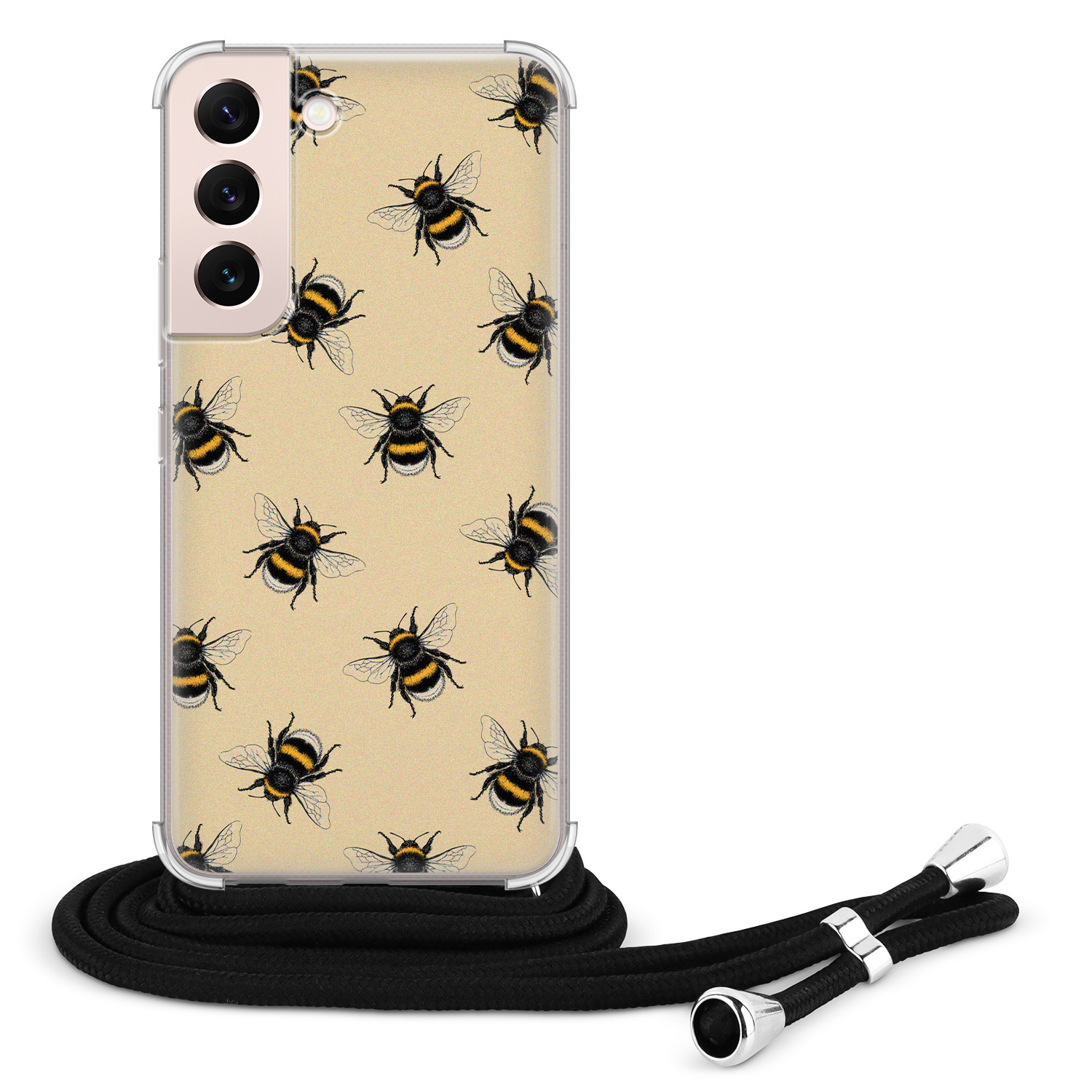 Leuke Telefoonhoesjes Samsung Galaxy S22 hoesje met koord - Bee happy
