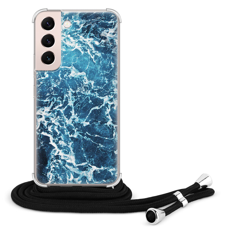 Leuke Telefoonhoesjes Samsung Galaxy S22 hoesje met koord - Oceaan