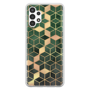 Leuke Telefoonhoesjes Samsung Galaxy A13 4G siliconen hoesje - Green cubes