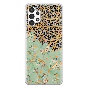Leuke Telefoonhoesjes Samsung Galaxy A13 4G siliconen hoesje - Luipaard flower print