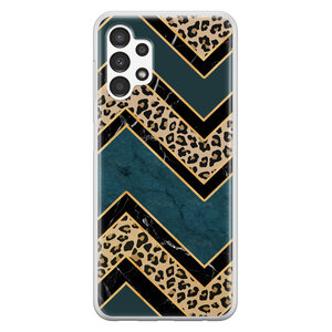 Leuke Telefoonhoesjes Samsung Galaxy A13 4G siliconen hoesje - Luipaard zigzag