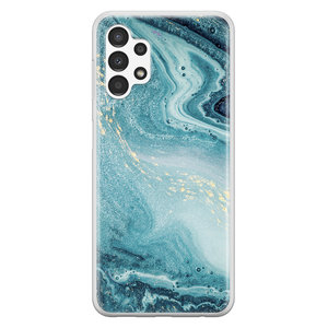Leuke Telefoonhoesjes Samsung Galaxy A13 4G siliconen hoesje - Marmer blauw