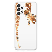 Leuke Telefoonhoesjes Samsung Galaxy A13 4G siliconen hoesje - Giraffe peekaboo