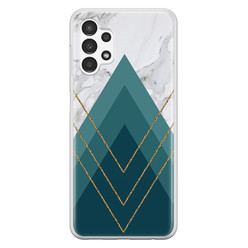 Leuke Telefoonhoesjes Samsung Galaxy A13 4G siliconen hoesje - Geometrisch blauw