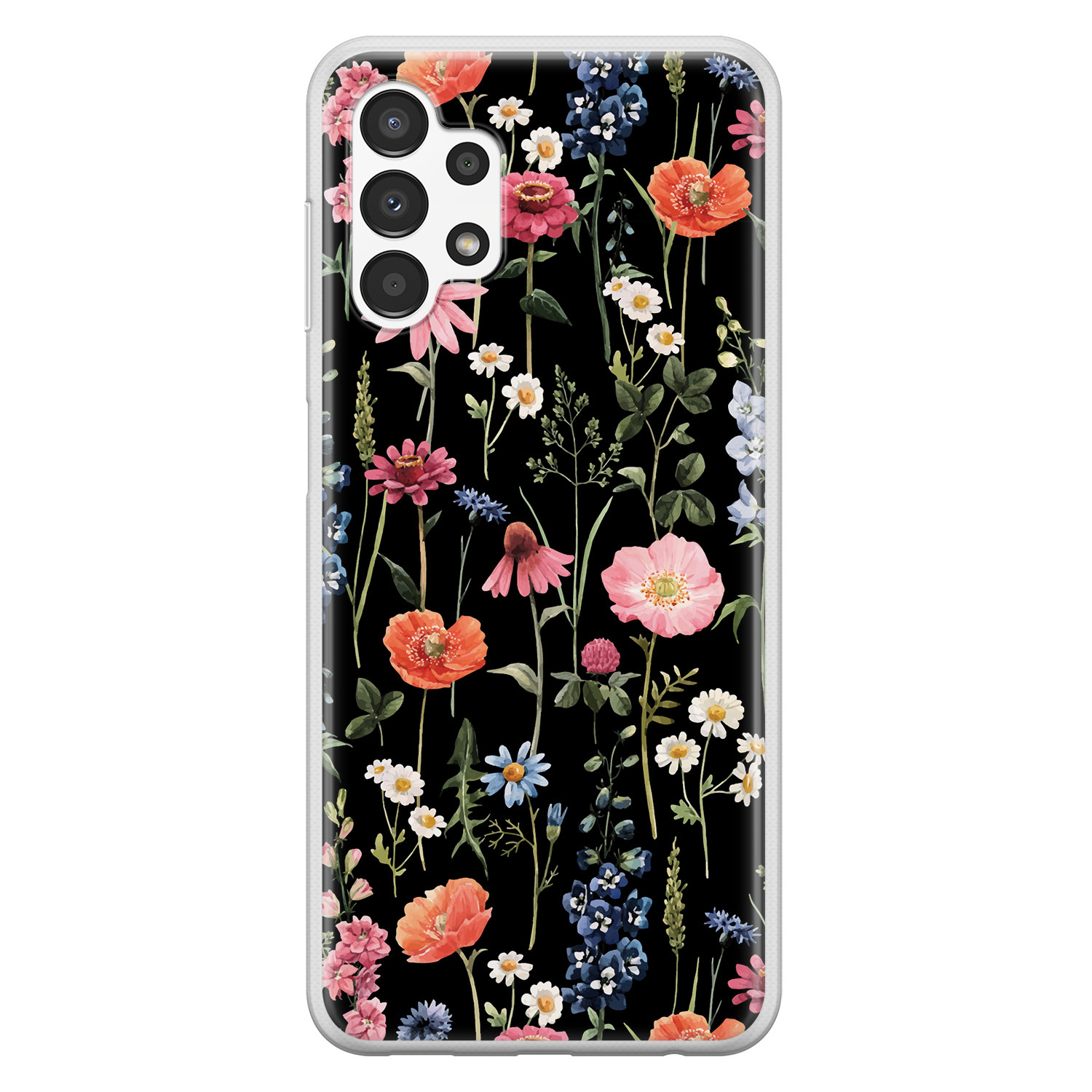 Leuke Telefoonhoesjes Samsung Galaxy A13 4G siliconen hoesje - Dark flowers