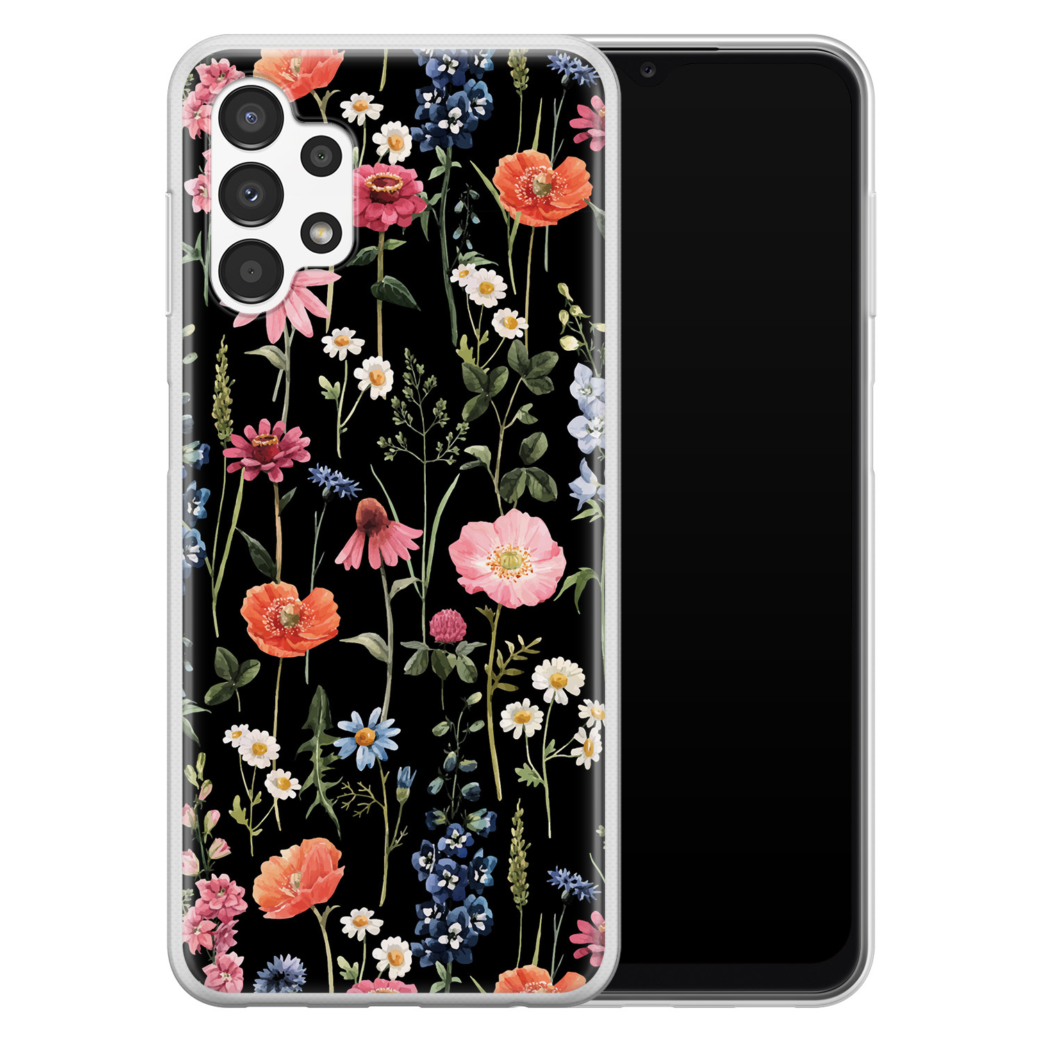 Leuke Telefoonhoesjes Samsung Galaxy A13 4G siliconen hoesje - Dark flowers