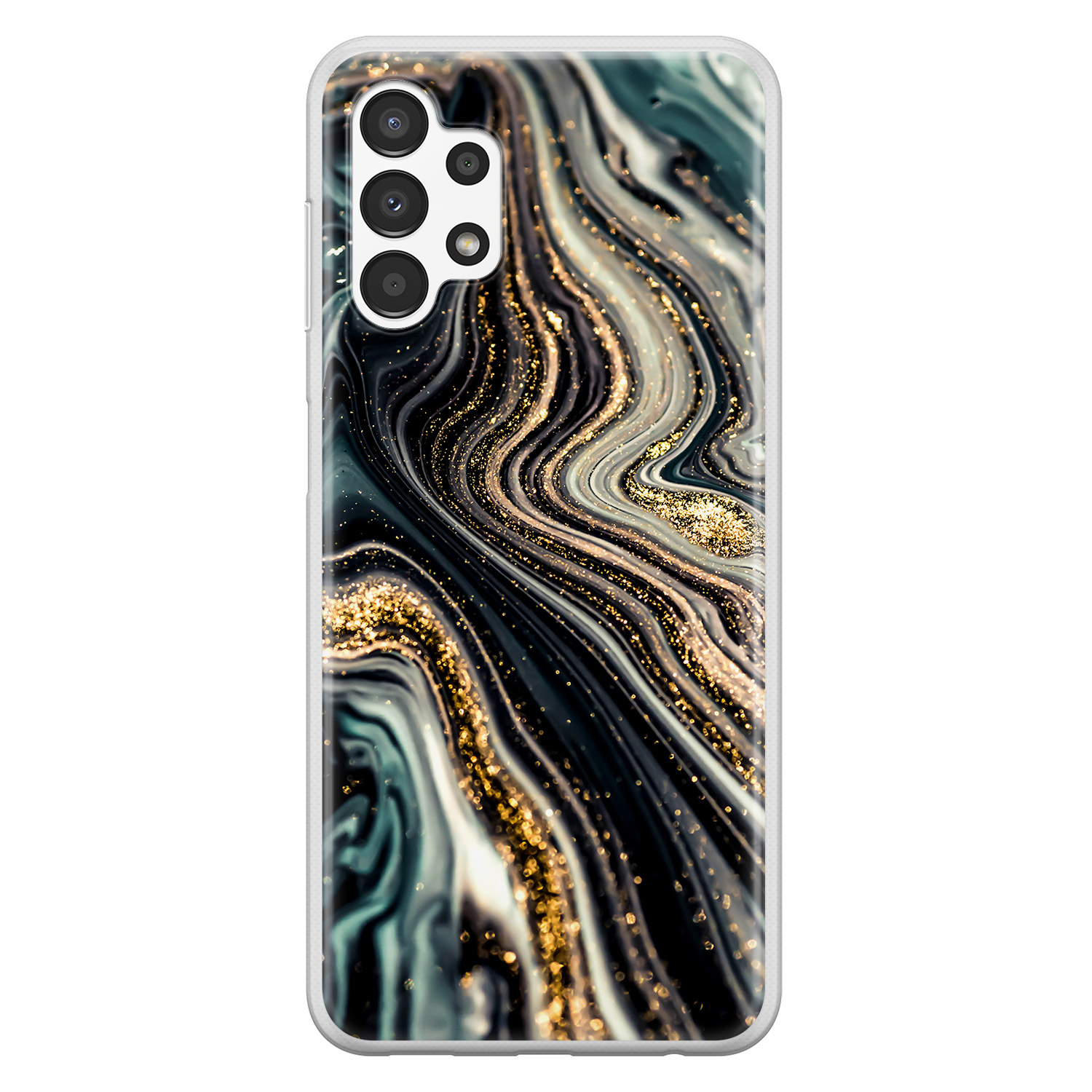 Leuke Telefoonhoesjes Samsung Galaxy A13 4G siliconen hoesje - Marmer swirl