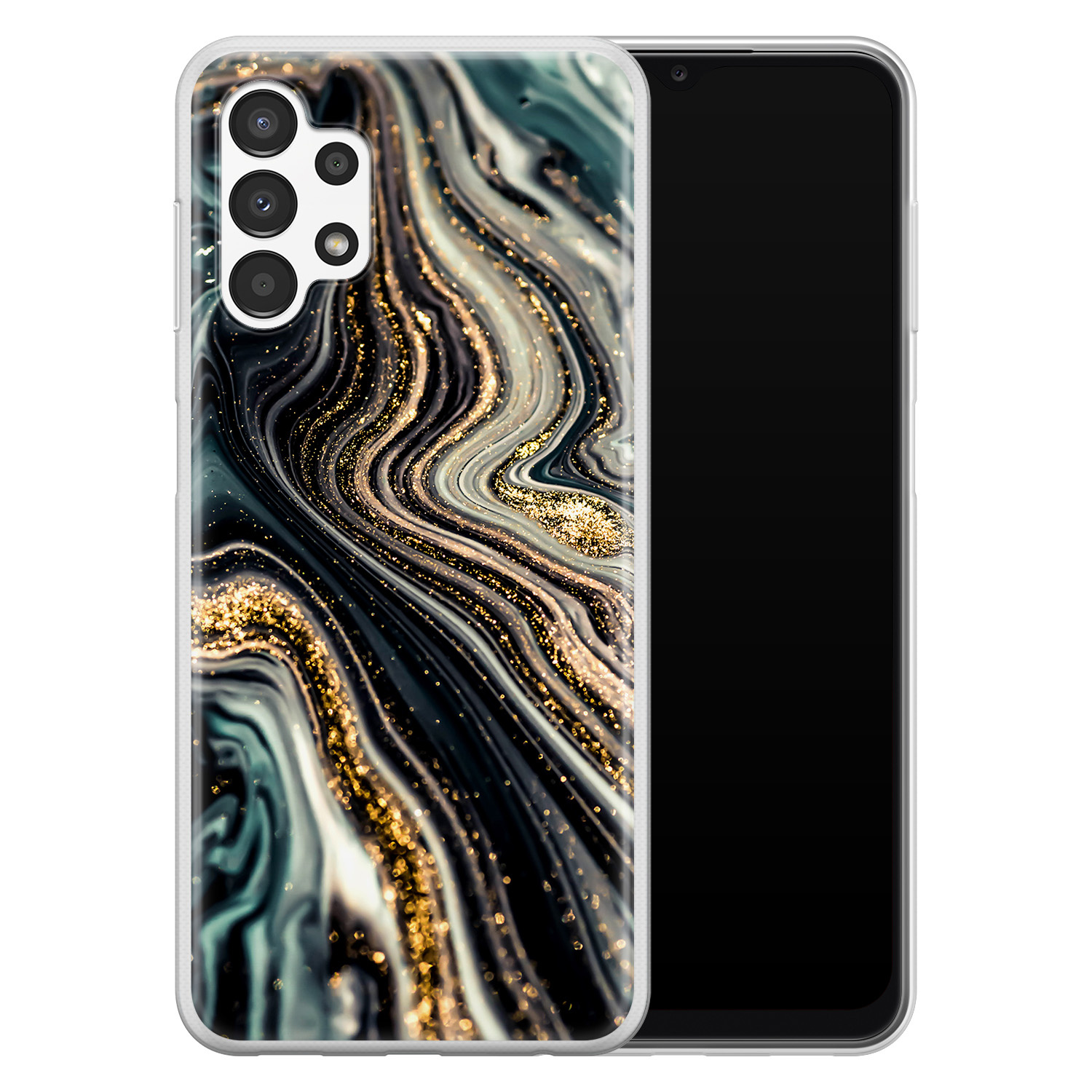 Leuke Telefoonhoesjes Samsung Galaxy A13 4G siliconen hoesje - Marmer swirl