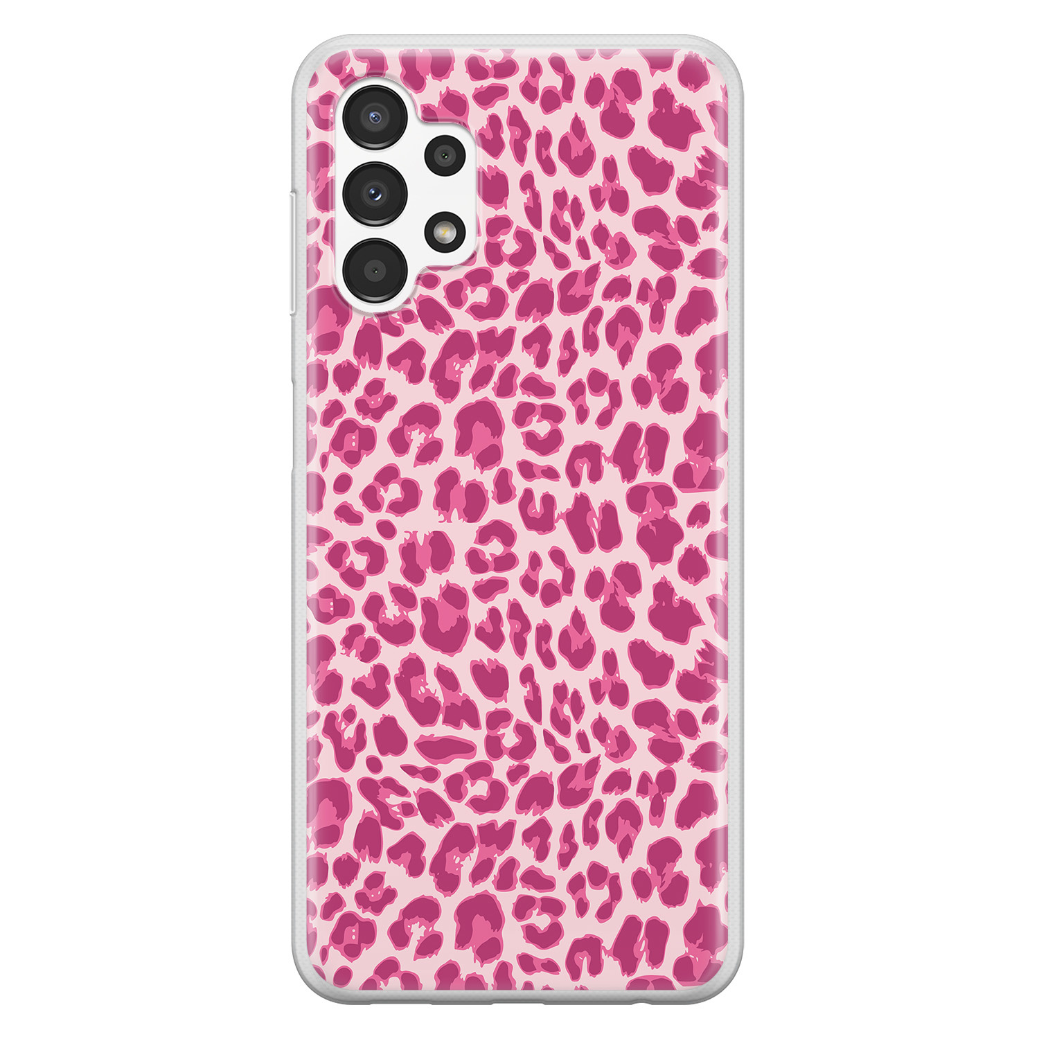 Leuke Telefoonhoesjes Samsung Galaxy A13 4G siliconen hoesje - Luipaard roze