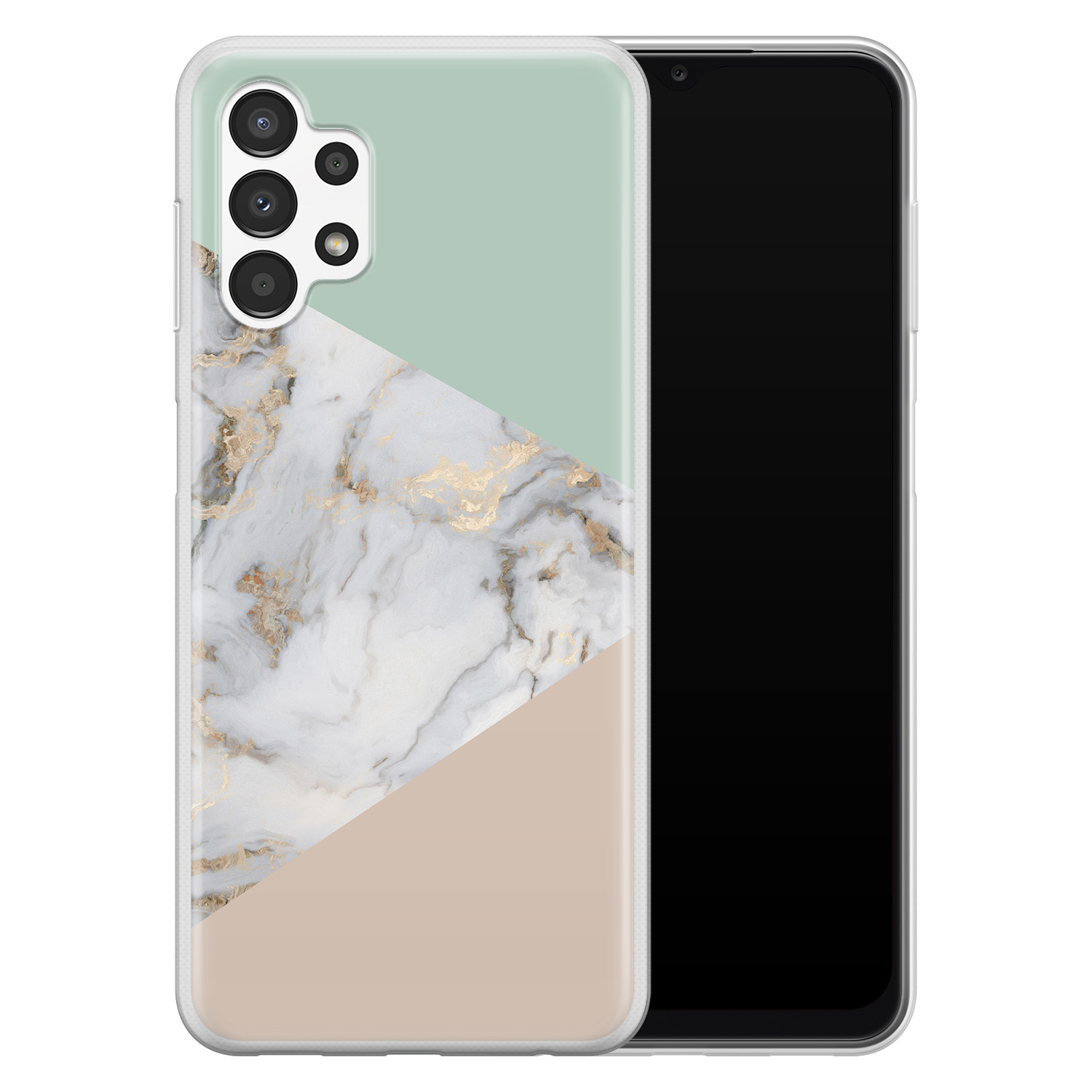 Leuke Telefoonhoesjes Samsung Galaxy A13 4G siliconen hoesje - Marmer pastel mix