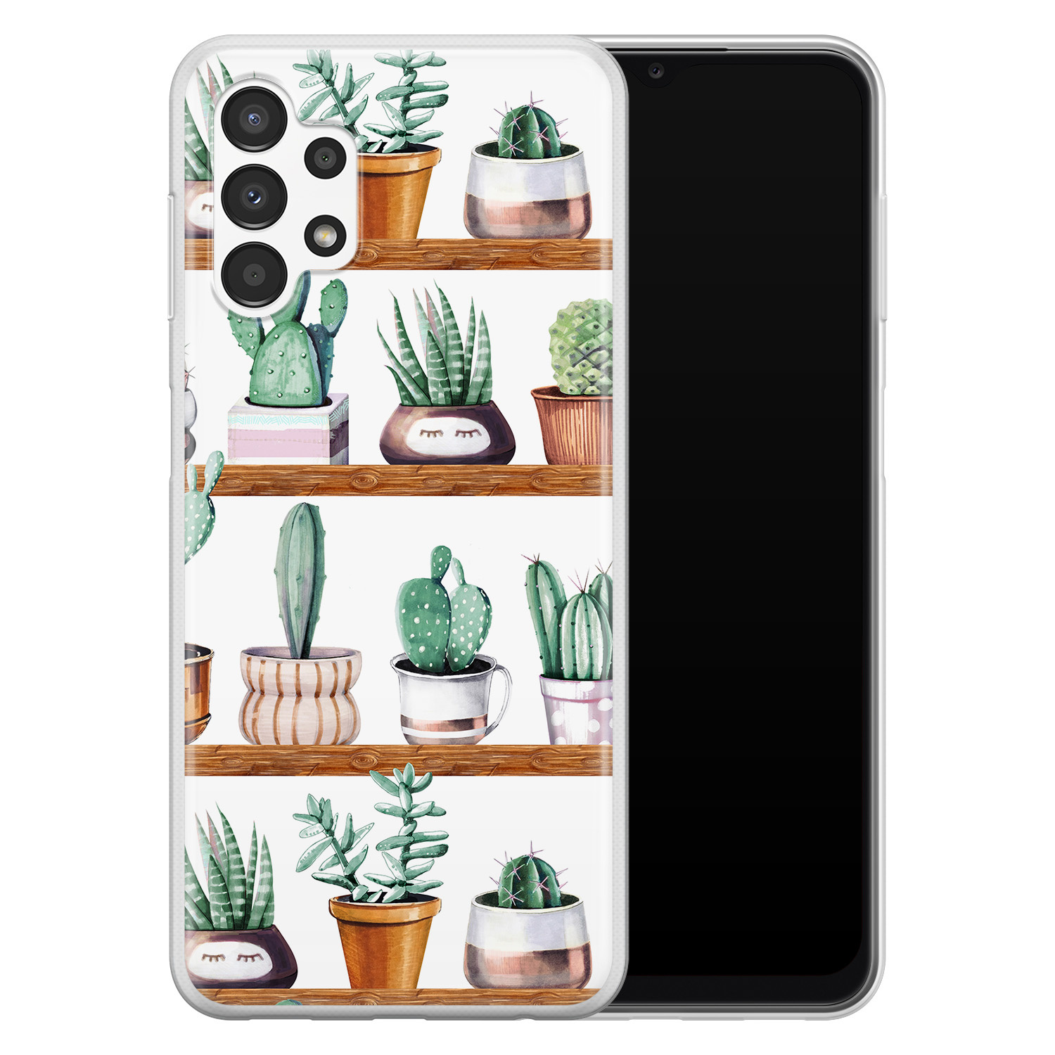 Leuke Telefoonhoesjes Samsung Galaxy A13 4G siliconen hoesje - Cactus