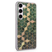 Leuke Telefoonhoesjes Samsung Galaxy S23 siliconen hoesje - Green cubes