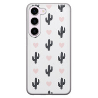 Leuke Telefoonhoesjes Samsung Galaxy S23 siliconen hoesje - Cactus love