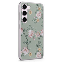 Leuke Telefoonhoesjes Samsung Galaxy S23 siliconen hoesje - Bloemetjes