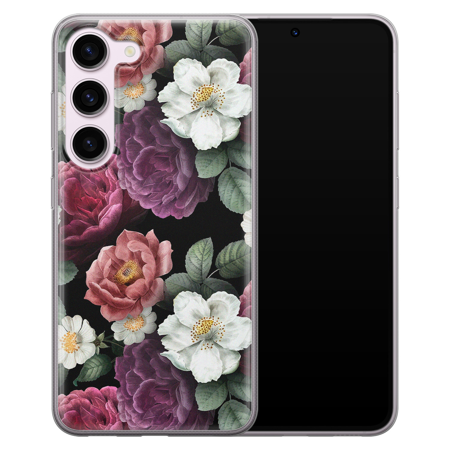 Leuke Telefoonhoesjes Samsung Galaxy S23 siliconen hoesje - Bloemenliefde