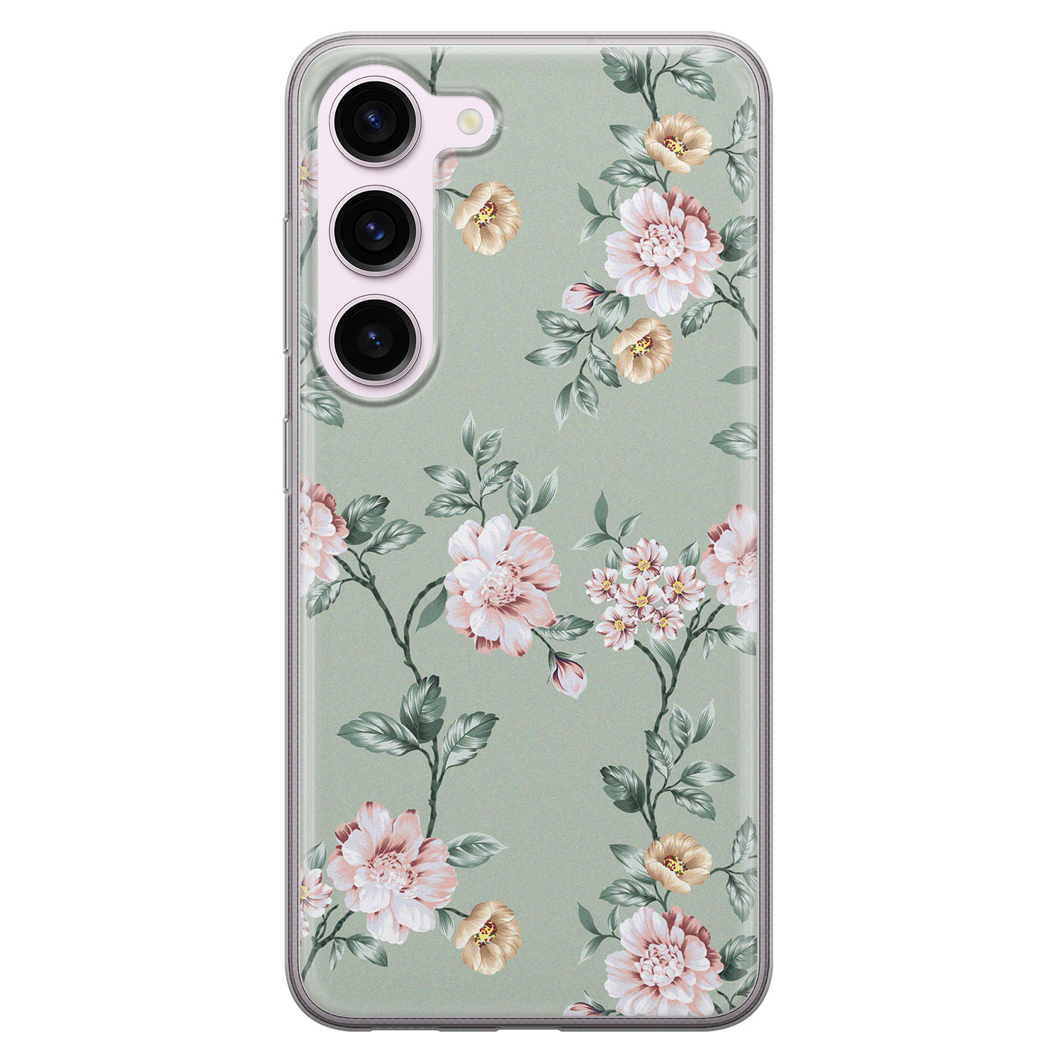 Leuke Telefoonhoesjes Samsung Galaxy S23 siliconen hoesje - Lovely flower