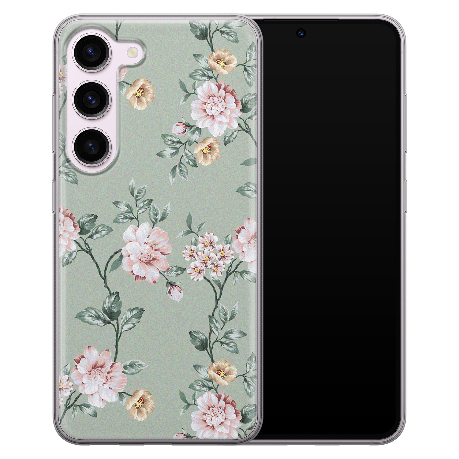 Leuke Telefoonhoesjes Samsung Galaxy S23 siliconen hoesje - Lovely flower