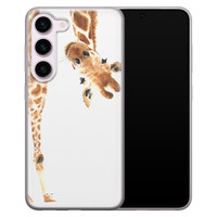 Leuke Telefoonhoesjes Samsung Galaxy S23 siliconen hoesje - Giraffe peekaboo