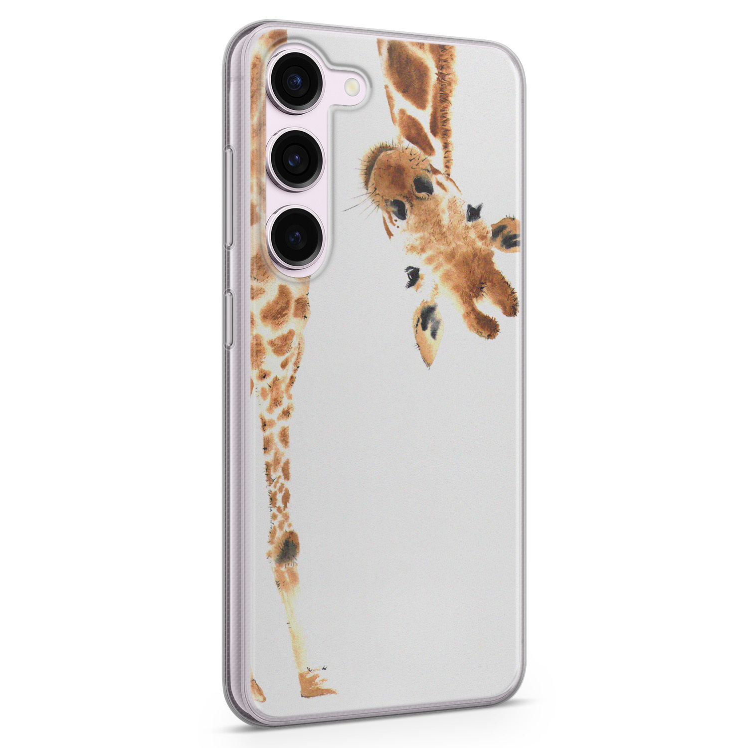 Leuke Telefoonhoesjes Samsung Galaxy S23 siliconen hoesje - Giraffe peekaboo