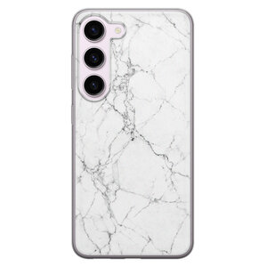 Leuke Telefoonhoesjes Samsung Galaxy S23 siliconen hoesje - Marmer grijs