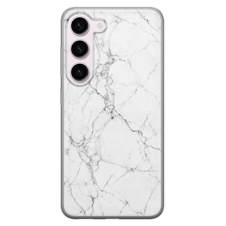 Leuke Telefoonhoesjes Samsung Galaxy S23 siliconen hoesje - Marmer grijs