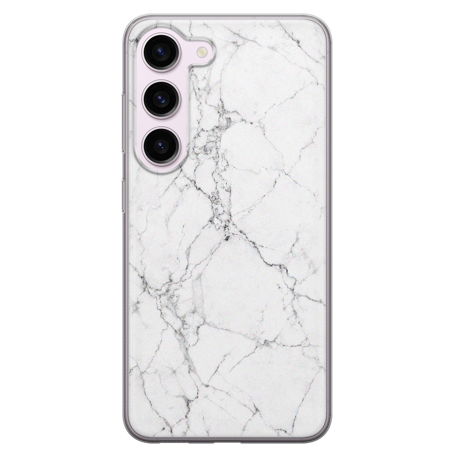Leuke Telefoonhoesjes Samsung Galaxy S23 siliconen hoesje - Marmer grijs