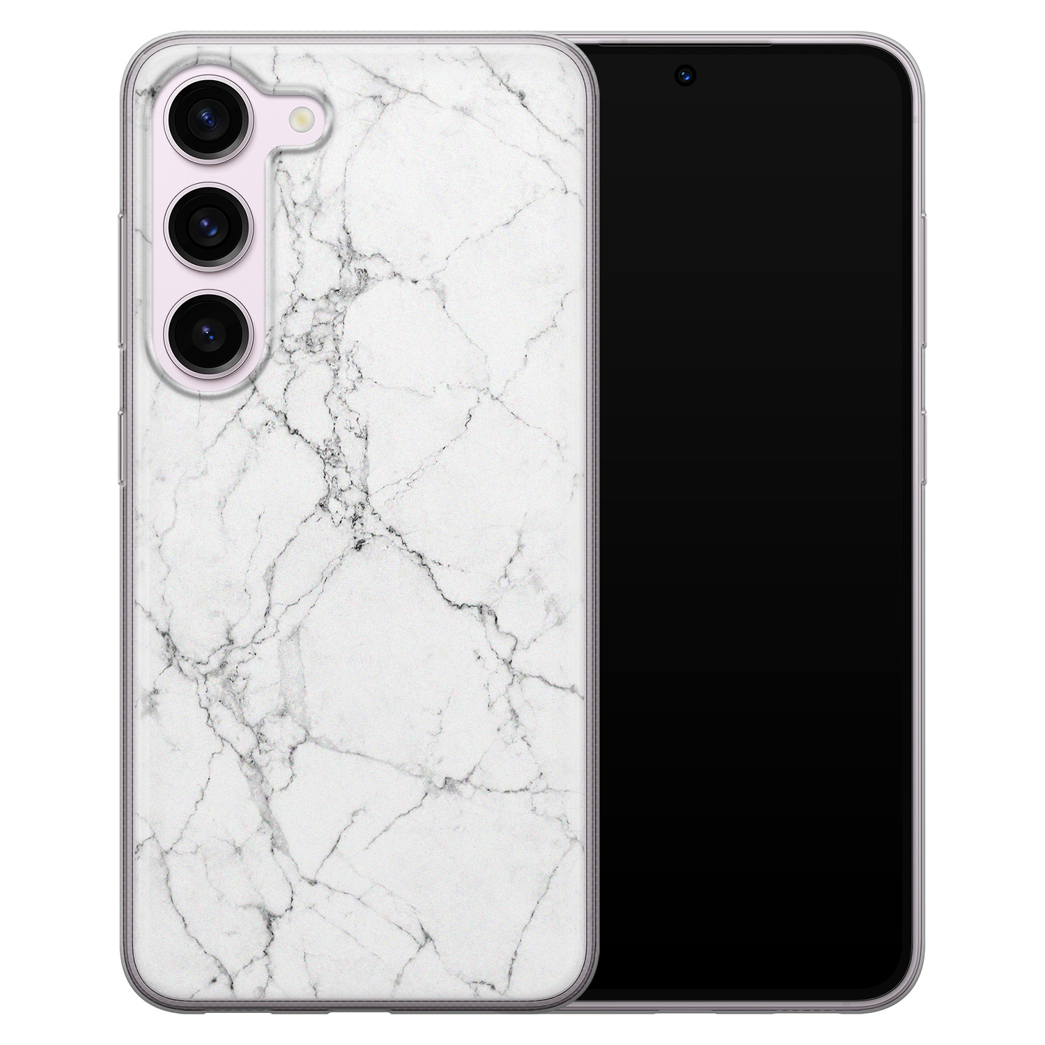 Leuke Telefoonhoesjes Samsung Galaxy S23 siliconen hoesje - Marmer grijs