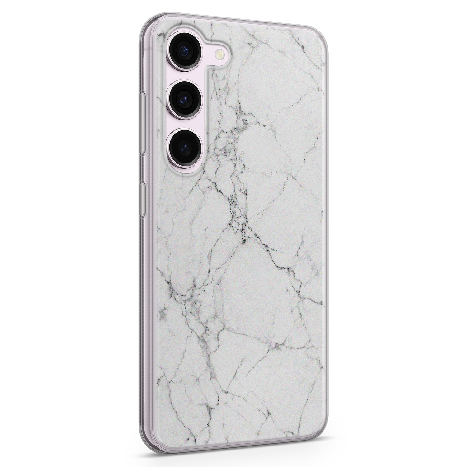 Leuke Telefoonhoesjes Samsung Galaxy S23 siliconen hoesje - Marmer grijs