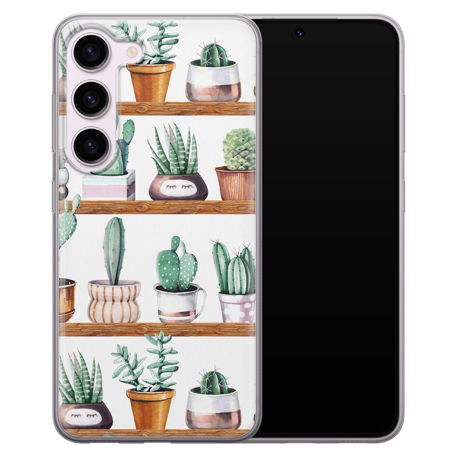 Leuke Telefoonhoesjes Samsung Galaxy S23 siliconen hoesje - Cactus