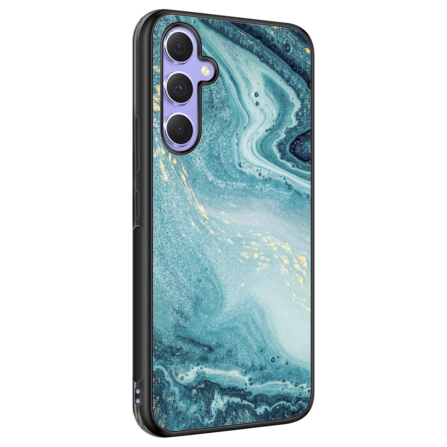 Leuke Telefoonhoesjes Samsung Galaxy A54 hoesje - Marmer blauw