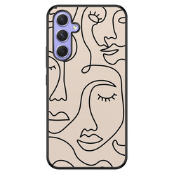 Leuke Telefoonhoesjes Samsung Galaxy A54 hoesje - Abstract gezicht lijnen