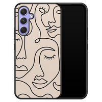 Leuke Telefoonhoesjes Samsung Galaxy A54 hoesje - Abstract gezicht lijnen