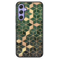 Leuke Telefoonhoesjes Samsung Galaxy A54 hoesje - Green cubes