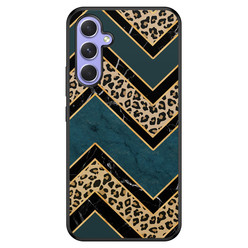 Leuke Telefoonhoesjes Samsung Galaxy A54 hoesje - Luipaard zigzag