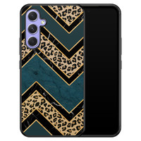 Leuke Telefoonhoesjes Samsung Galaxy A54 hoesje - Luipaard zigzag