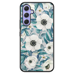 Leuke Telefoonhoesjes Samsung Galaxy A54 hoesje - Witte bloemen