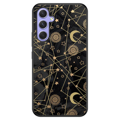 Leuke Telefoonhoesjes Samsung Galaxy A54 hoesje - Sun, moon, stars