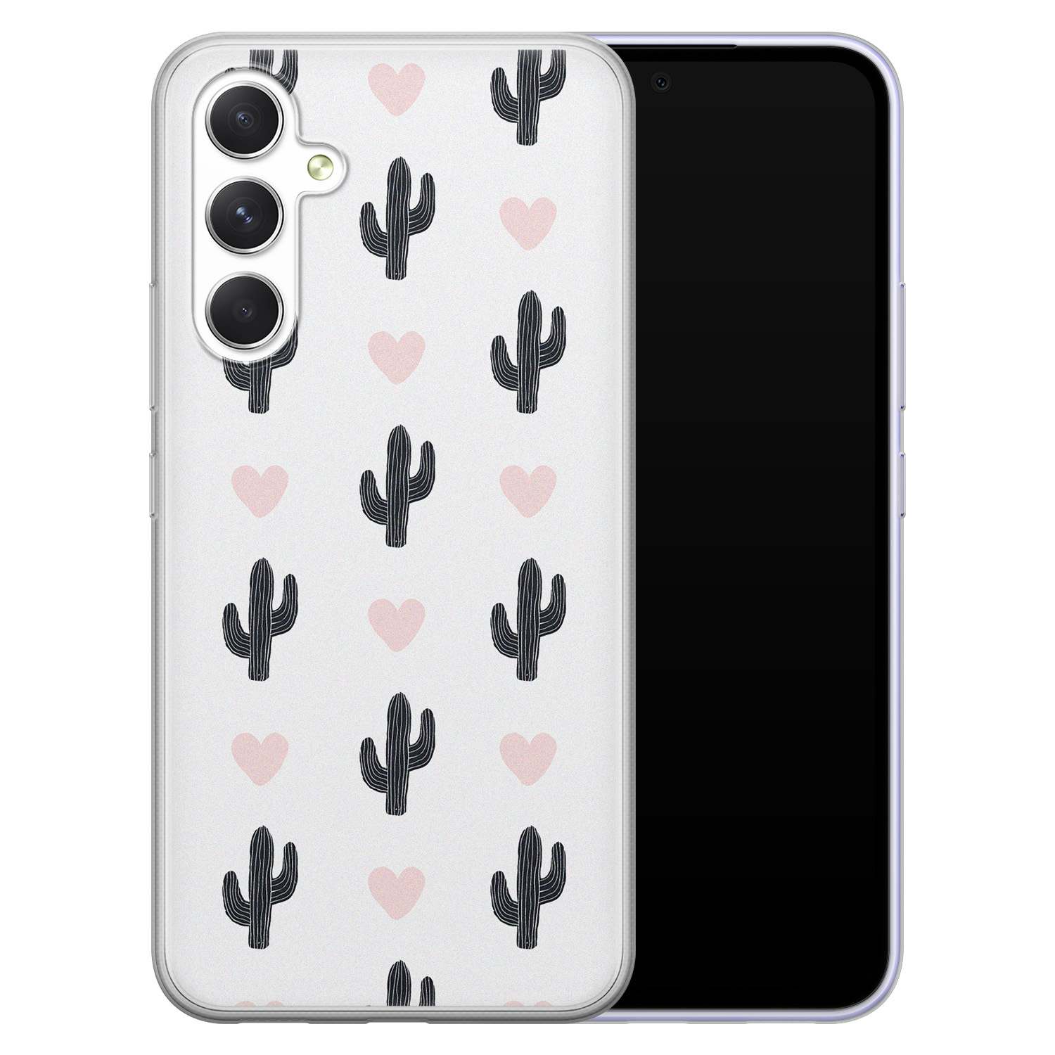 Leuke Telefoonhoesjes Samsung Galaxy A54 siliconen hoesje - Cactus love