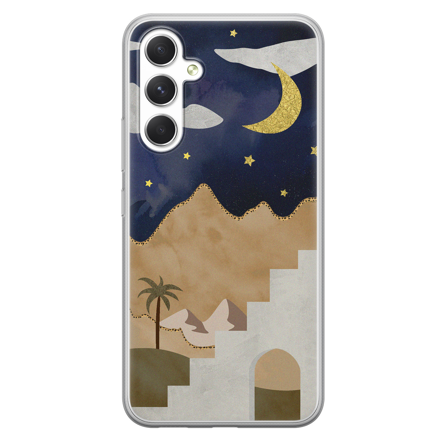 Leuke Telefoonhoesjes Samsung Galaxy A54 siliconen hoesje - Desert night